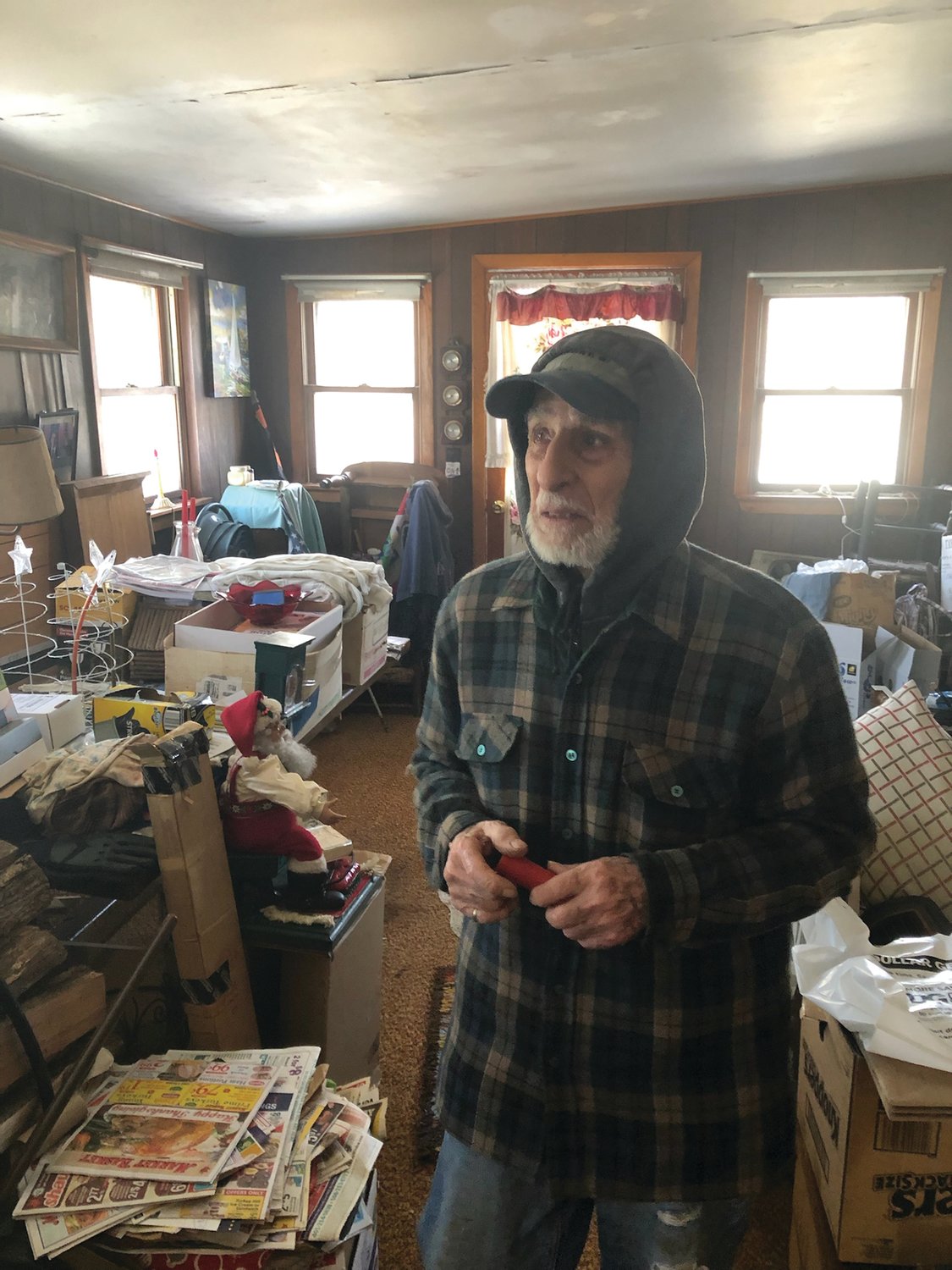 NEARLY LOST: When a tree fell on 91-year-old Korean War veteran Bernie Pavia’s home last Christmas, he nearly lost everything as snow melted and saturated the walls, ceilings and all his possessions.